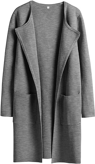 Boke Womens Knit Cardigan Sweaters Oversized Open Front Long Sleeve Lapel Casual Jacket 2023 Fall Coat Dressy Coatigan