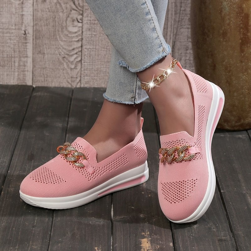 Women's Woven Breathable Wedge Sneakers