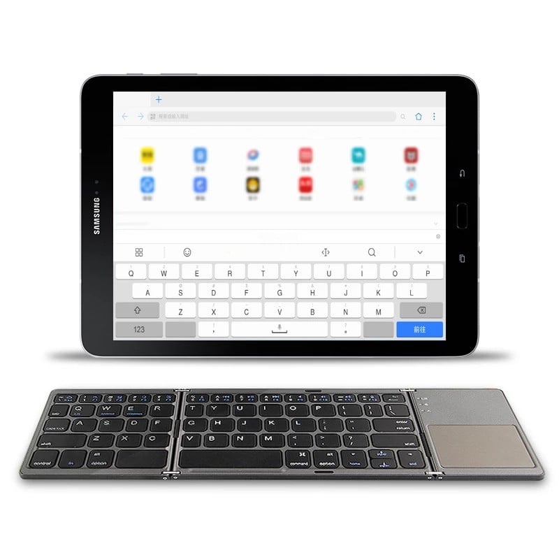 🔥hot sale🔥 Foldable mini keypad with Bluetooth, wireless foldable keyboard with touchpad