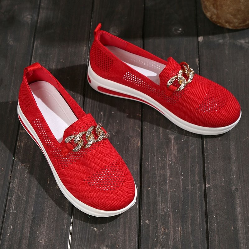 Women's Woven Breathable Wedge Sneakers