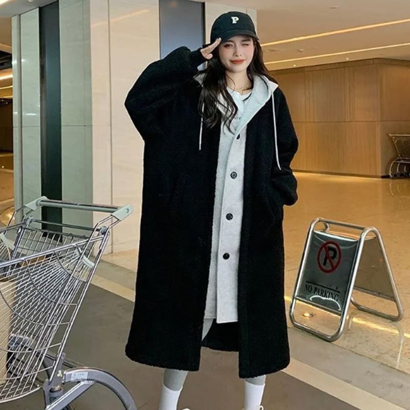 49% OFF🔥 2-Layered Lambswool Hooded Coat Jacket