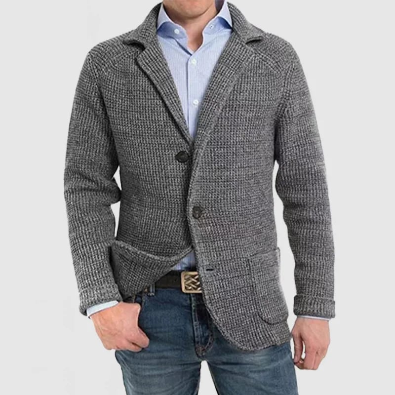 Men's Elegant Lapel Pocket Long Sleeve Jacket