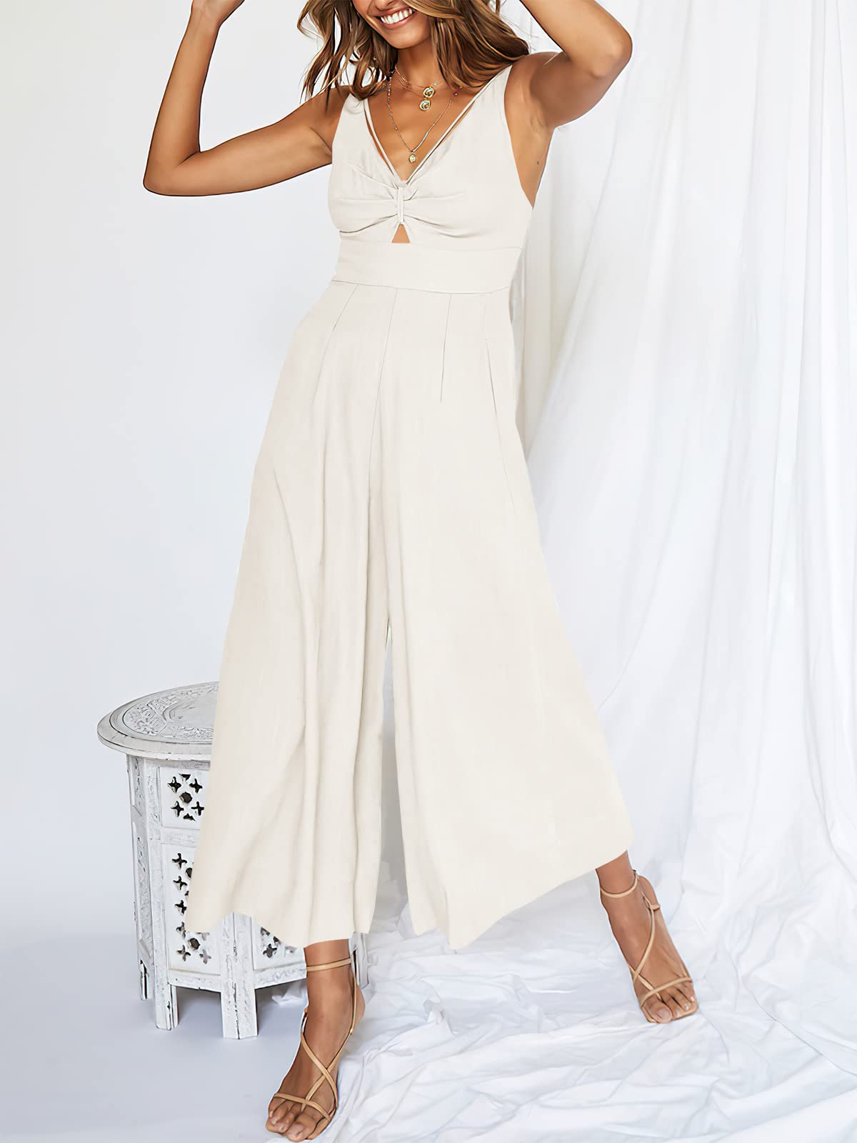 V Neck Cutout High-Waist Rompers (Buy 2 free shipping)