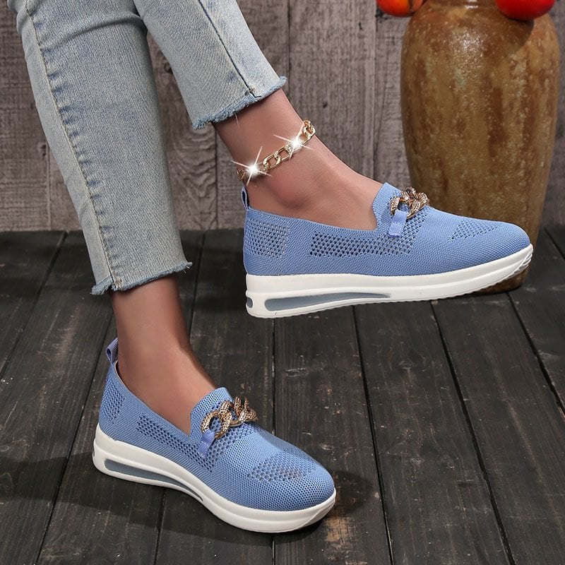 Women's Woven Breathable Wedge Sneakers