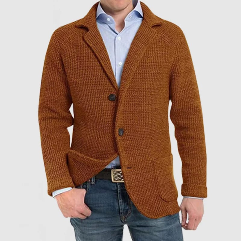 Men's Elegant Lapel Pocket Long Sleeve Jacket