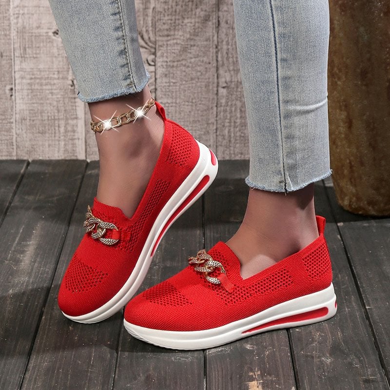 Women's Woven Breathable Wedge Sneakers