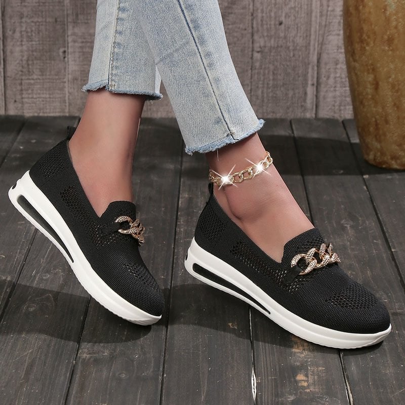 Women's Woven Breathable Wedge Sneakers