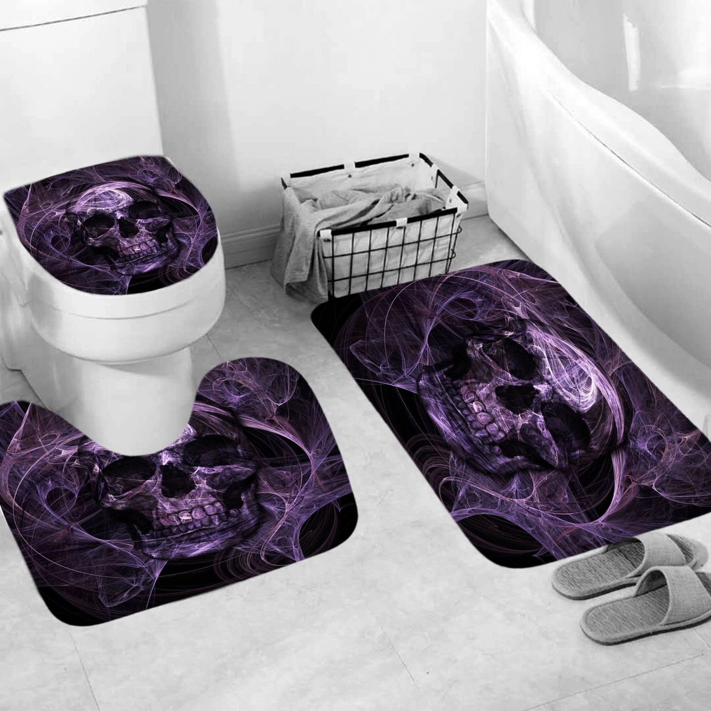 Sugar Skull Print Shower Curtains & Bath rugs