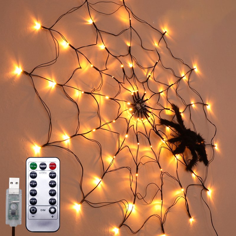 Creative 3D spider light illumination LED,remote control multi-color spider web