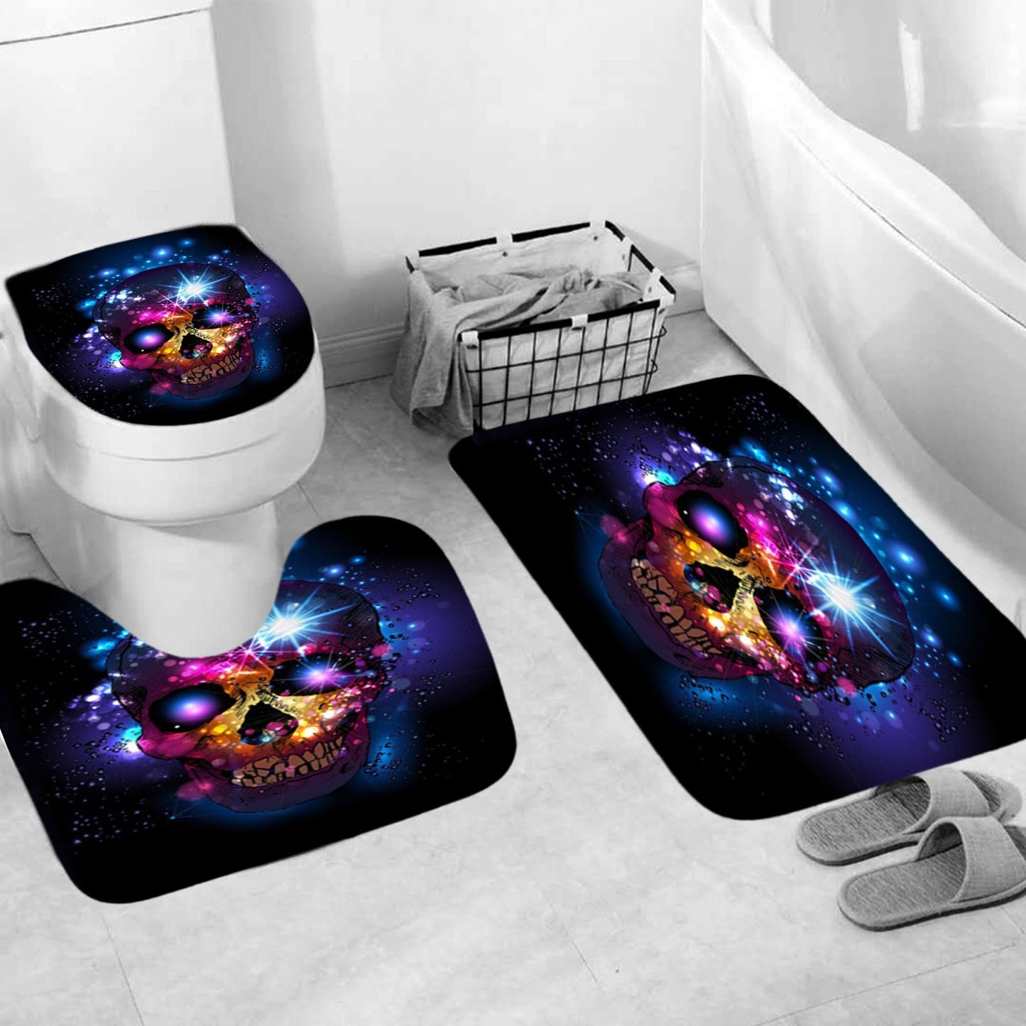 Sugar Skull Print Shower Curtains & Bath rugs