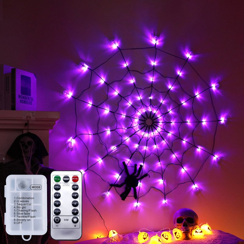 Creative 3D spider light illumination LED,remote control multi-color spider web