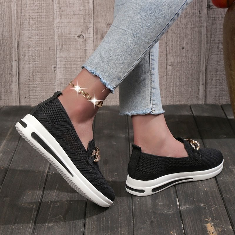 Women's Woven Breathable Wedge Sneakers