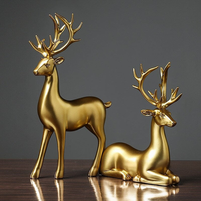 🦌Golden Couple Deer Figurines✨