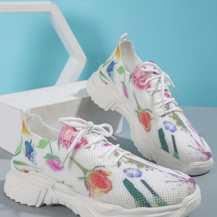 Last Day 60% OFF — Floral Print Lace-up Breathable Orthopedic Sneakers